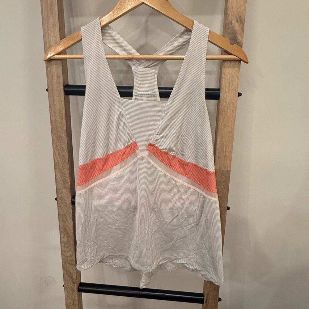 lululemon athletica White and Coral Tank Top 12